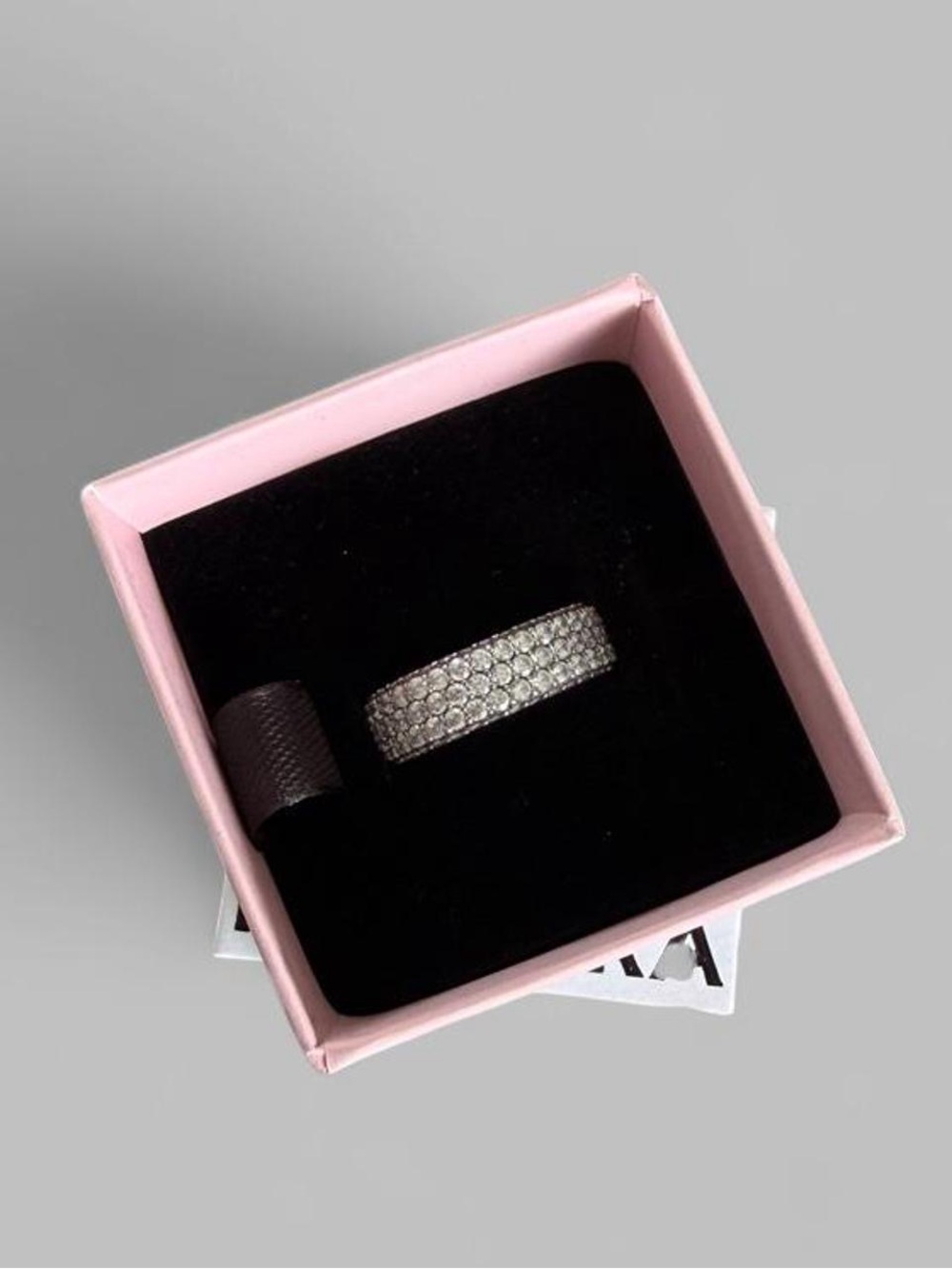 Pandora Silver Pavé Crystal Wide Band Ring